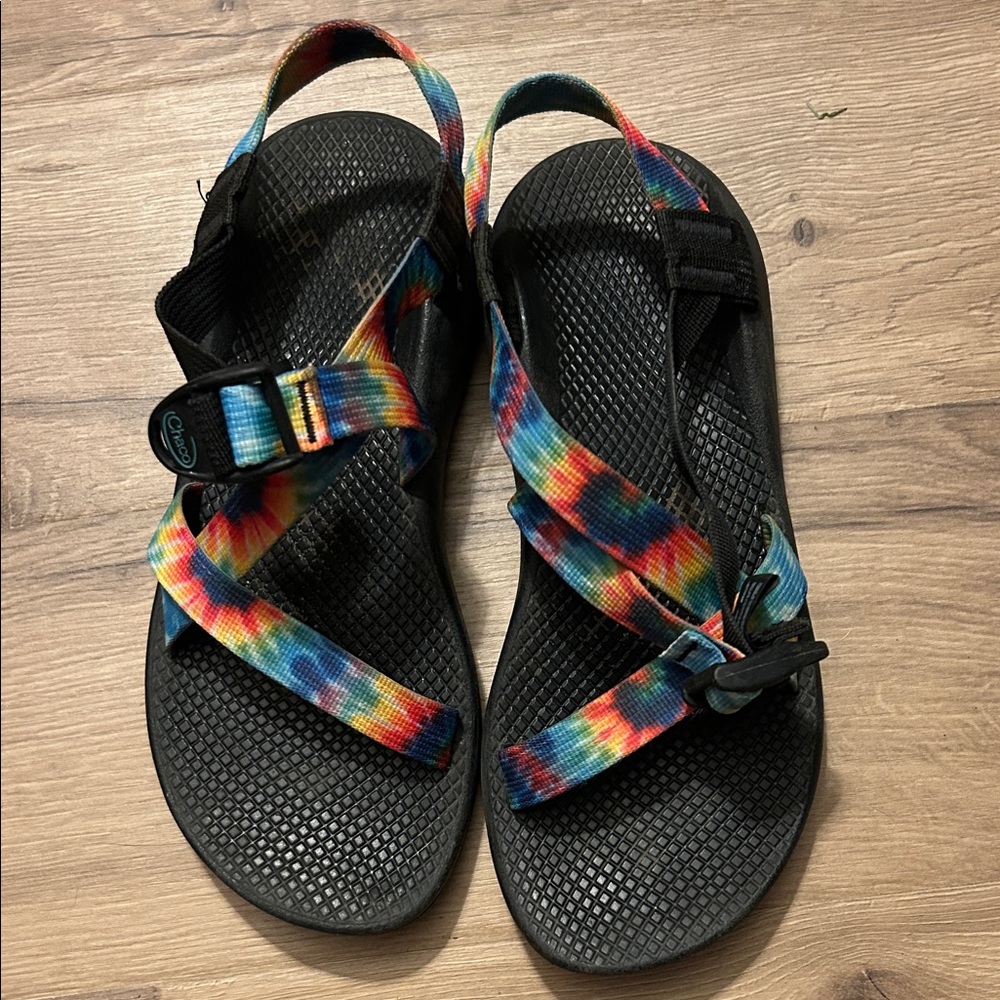 Chacos with Rainbow Tie-Dye Straps